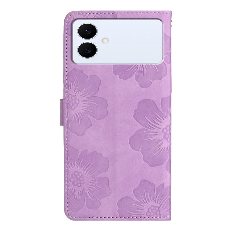 For Samsung Galaxy S26 Edge 5G Flower Embossing Pattern Leather Phone Case