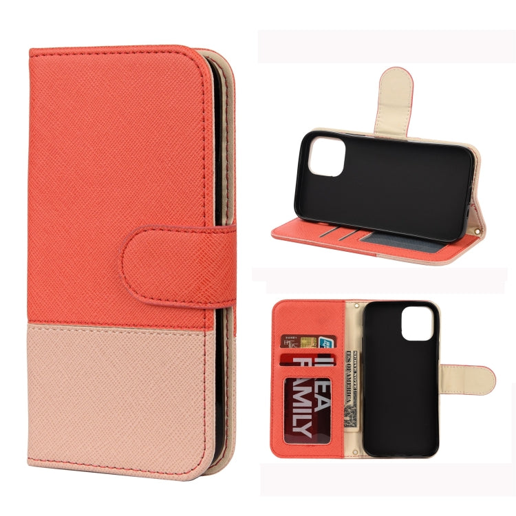 For iPhone 12 mini Splicing Color Horizontal Flip Leather Case with Holder & Photo Frame & Card Slots & Wallet