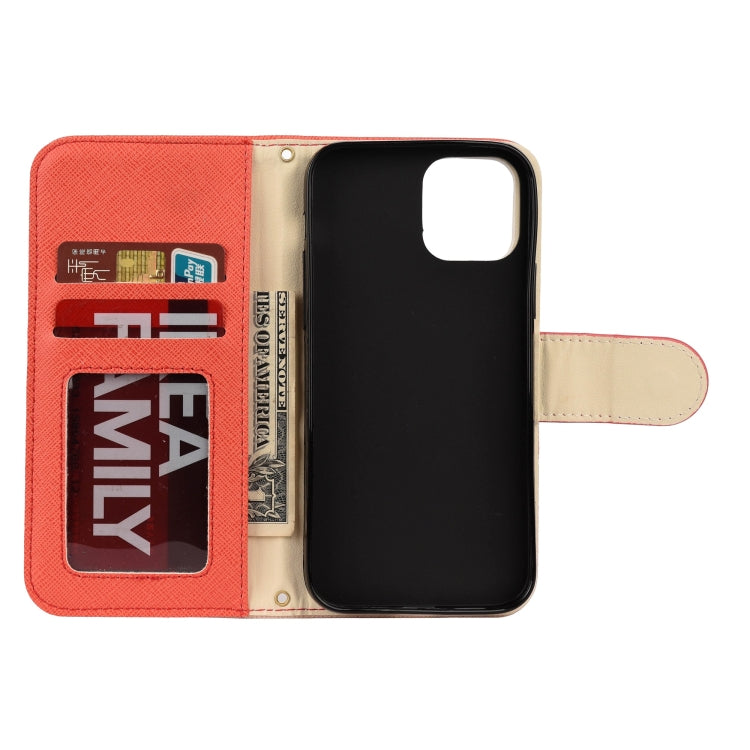 For iPhone 12 mini Splicing Color Horizontal Flip Leather Case with Holder & Photo Frame & Card Slots & Wallet