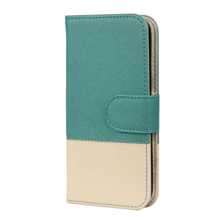 For iPhone 12 mini Splicing Color Horizontal Flip Leather Case with Holder & Photo Frame & Card Slots & Wallet