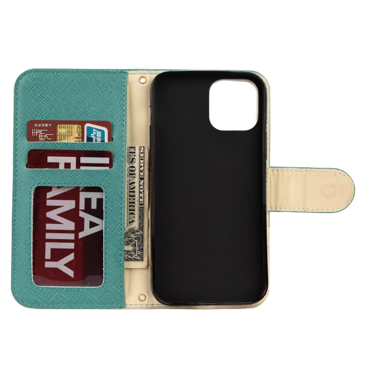 For iPhone 12 mini Splicing Color Horizontal Flip Leather Case with Holder & Photo Frame & Card Slots & Wallet