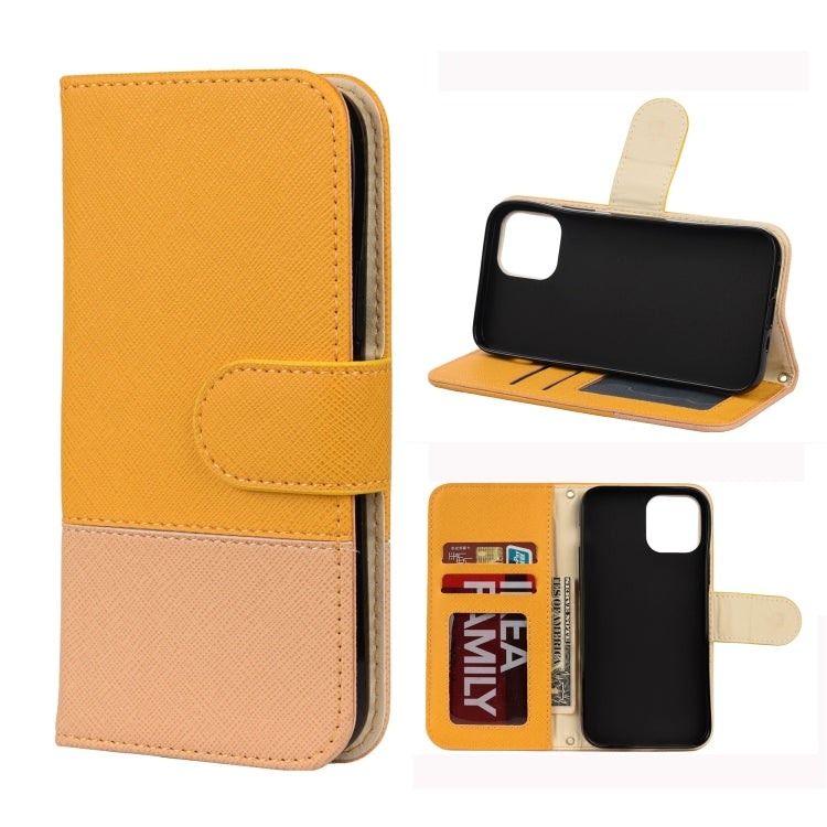 For iPhone 12 mini Splicing Color Horizontal Flip Leather Case with Holder & Photo Frame & Card Slots & Wallet