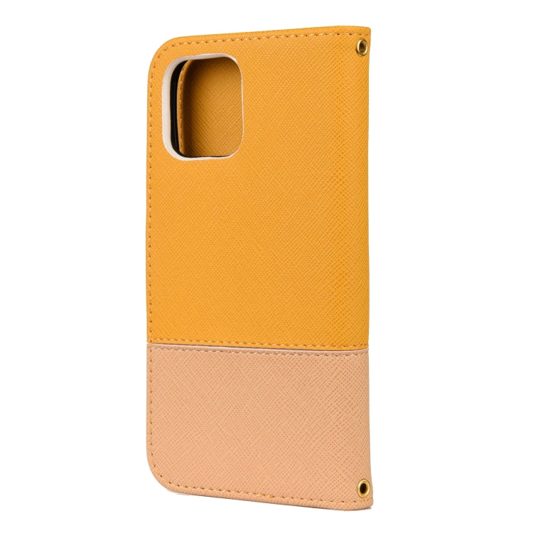 For iPhone 12 mini Splicing Color Horizontal Flip Leather Case with Holder & Photo Frame & Card Slots & Wallet