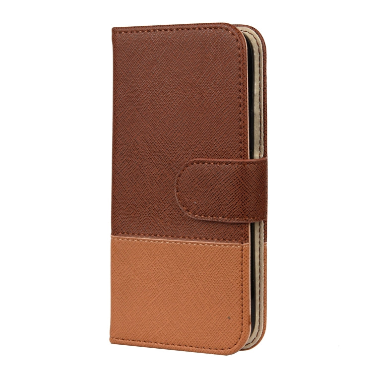 For iPhone 12 mini Splicing Color Horizontal Flip Leather Case with Holder & Photo Frame & Card Slots & Wallet