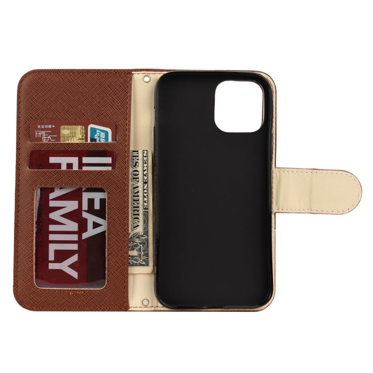 For iPhone 12 mini Splicing Color Horizontal Flip Leather Case with Holder & Photo Frame & Card Slots & Wallet
