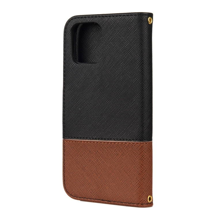 For iPhone 12 mini Splicing Color Horizontal Flip Leather Case with Holder & Photo Frame & Card Slots & Wallet