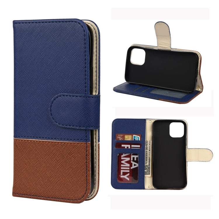 For iPhone 12 mini Splicing Color Horizontal Flip Leather Case with Holder & Photo Frame & Card Slots & Wallet
