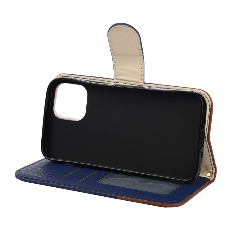 For iPhone 12 mini Splicing Color Horizontal Flip Leather Case with Holder & Photo Frame & Card Slots & Wallet