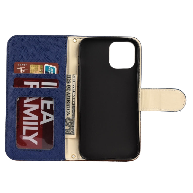 For iPhone 12 mini Splicing Color Horizontal Flip Leather Case with Holder & Photo Frame & Card Slots & Wallet