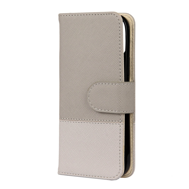 For iPhone 12 mini Splicing Color Horizontal Flip Leather Case with Holder & Photo Frame & Card Slots & Wallet
