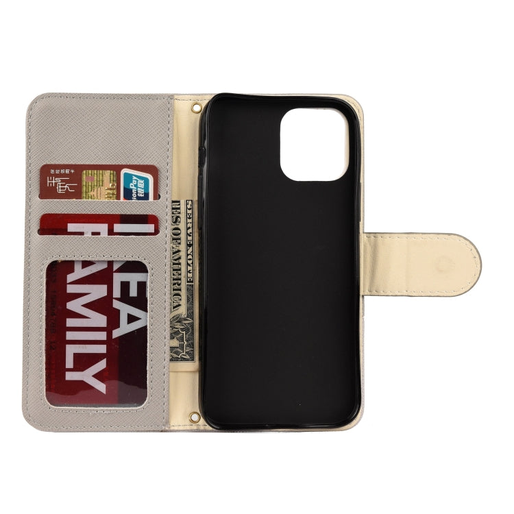 For iPhone 12 mini Splicing Color Horizontal Flip Leather Case with Holder & Photo Frame & Card Slots & Wallet