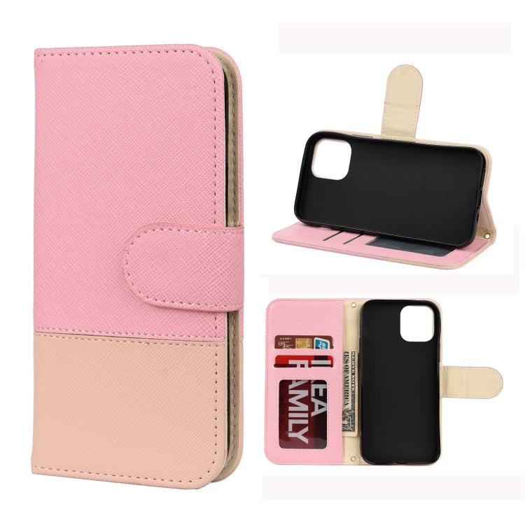 For iPhone 12 mini Splicing Color Horizontal Flip Leather Case with Holder & Photo Frame & Card Slots & Wallet