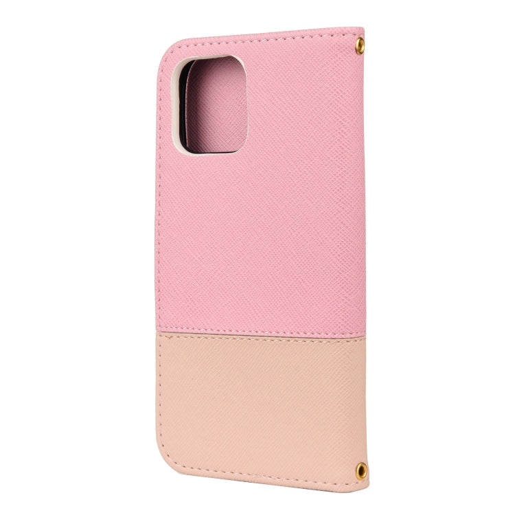 For iPhone 12 mini Splicing Color Horizontal Flip Leather Case with Holder & Photo Frame & Card Slots & Wallet