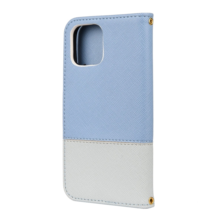 For iPhone 12 mini Splicing Color Horizontal Flip Leather Case with Holder & Photo Frame & Card Slots & Wallet