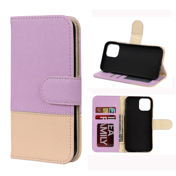 For iPhone 12 mini Splicing Color Horizontal Flip Leather Case with Holder & Photo Frame & Card Slots & Wallet