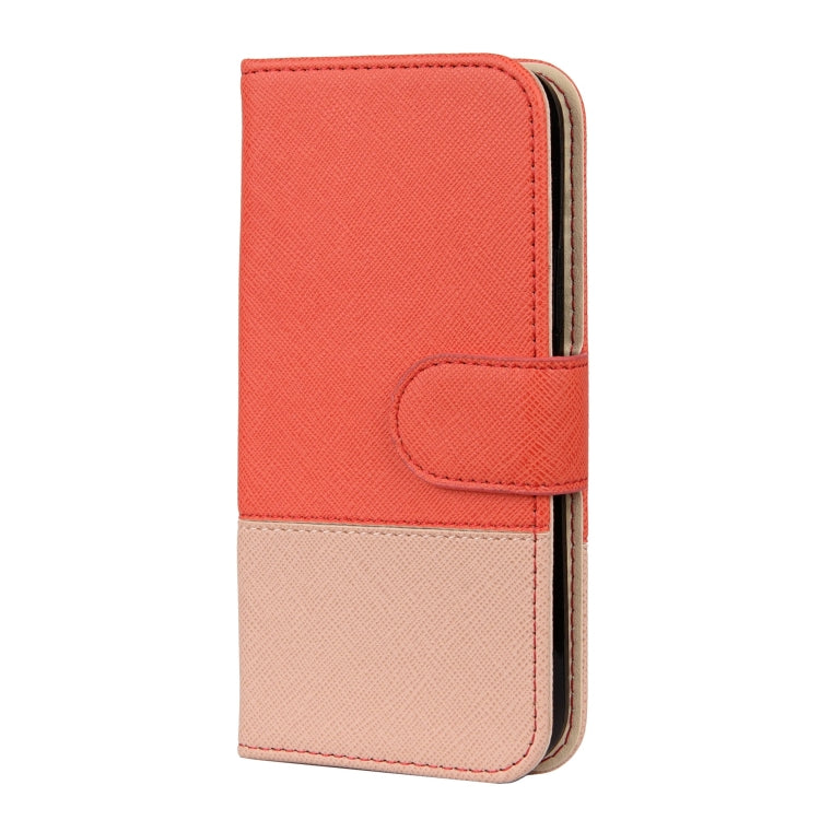 For iPhone 12 Pro Max Splicing Color Horizontal Flip Leather Case with Holder & Photo Frame & Card Slots & Wallet