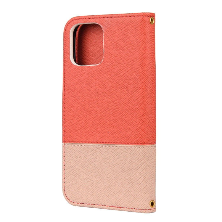 For iPhone 12 Pro Max Splicing Color Horizontal Flip Leather Case with Holder & Photo Frame & Card Slots & Wallet