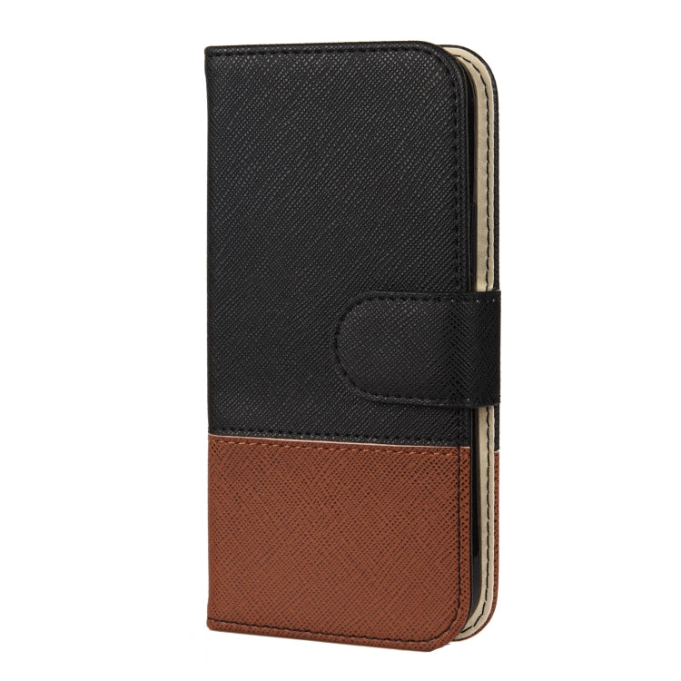 For iPhone 12 Pro Max Splicing Color Horizontal Flip Leather Case with Holder & Photo Frame & Card Slots & Wallet