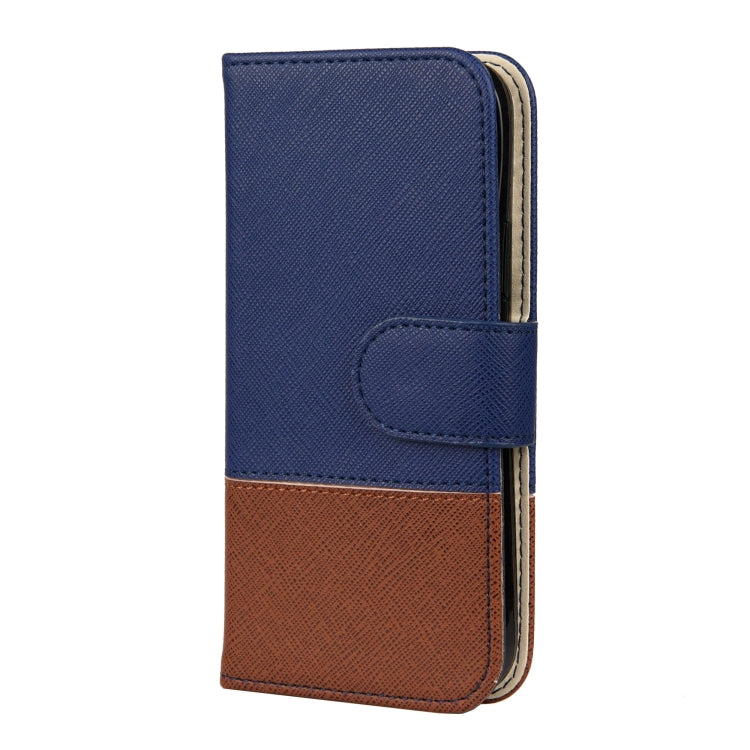 For iPhone 12 Pro Max Splicing Color Horizontal Flip Leather Case with Holder & Photo Frame & Card Slots & Wallet