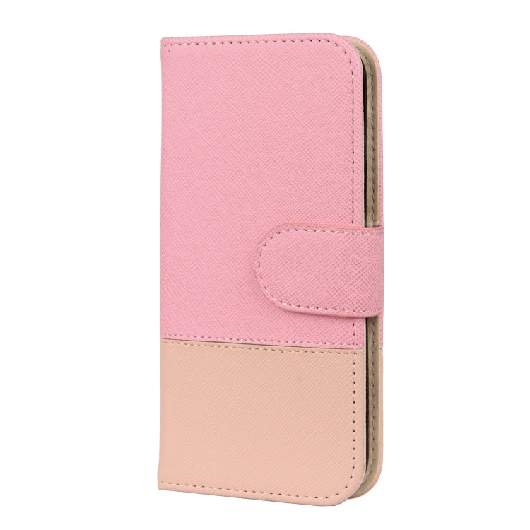 For iPhone 12 Pro Max Splicing Color Horizontal Flip Leather Case with Holder & Photo Frame & Card Slots & Wallet