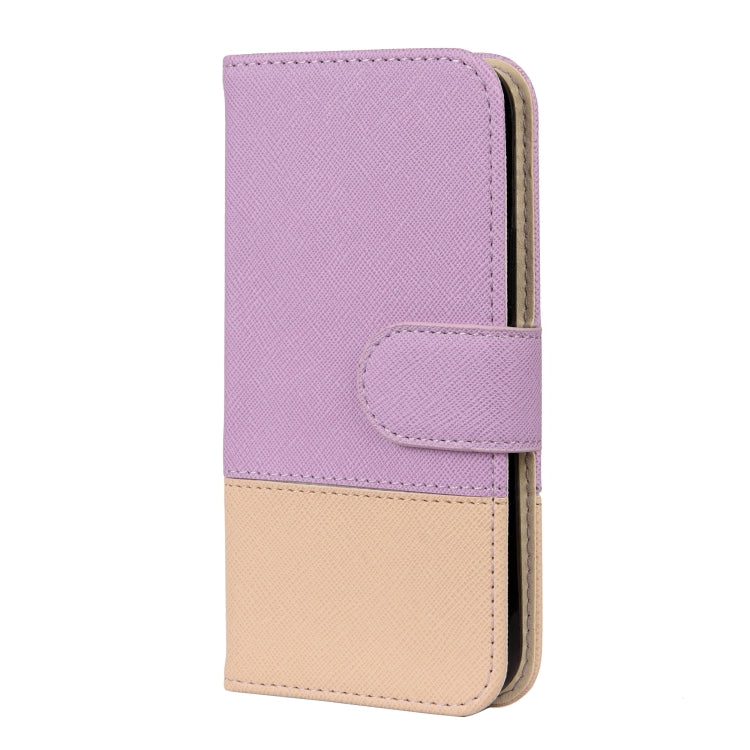 For iPhone 12 Pro Max Splicing Color Horizontal Flip Leather Case with Holder & Photo Frame & Card Slots & Wallet