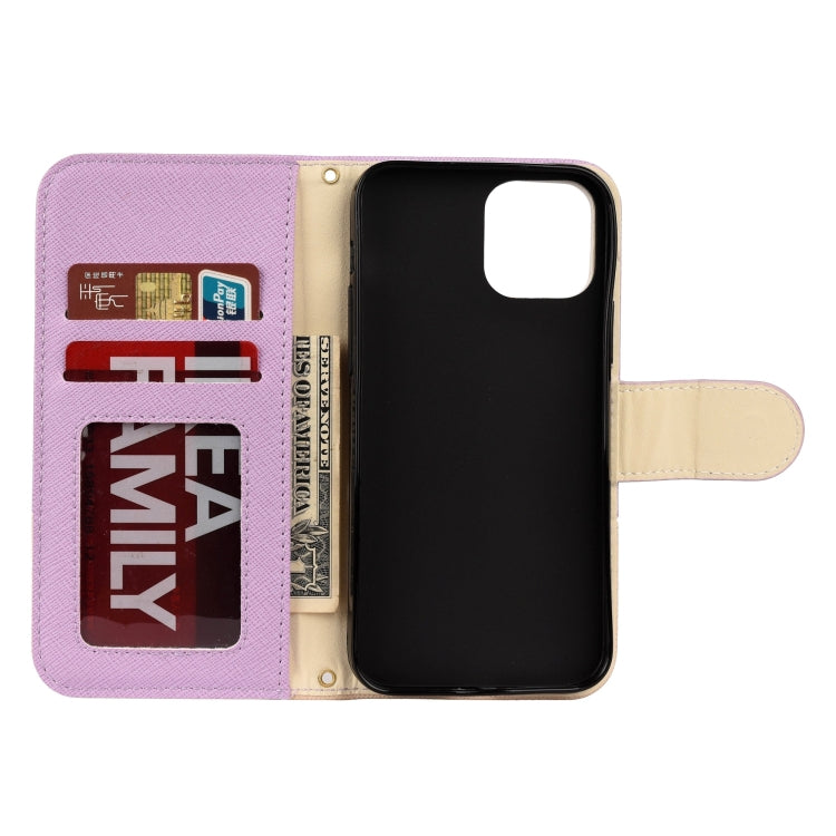 For iPhone 12 Pro Max Splicing Color Horizontal Flip Leather Case with Holder & Photo Frame & Card Slots & Wallet
