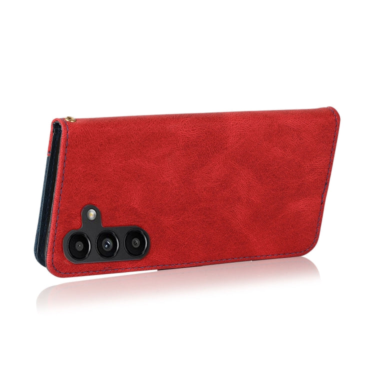 For Samsung Galaxy S24 FE 5G Dual-color Stitching Leather Phone Case