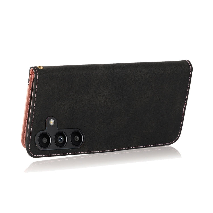 For Samsung Galaxy S24 FE 5G Dual-color Stitching Leather Phone Case