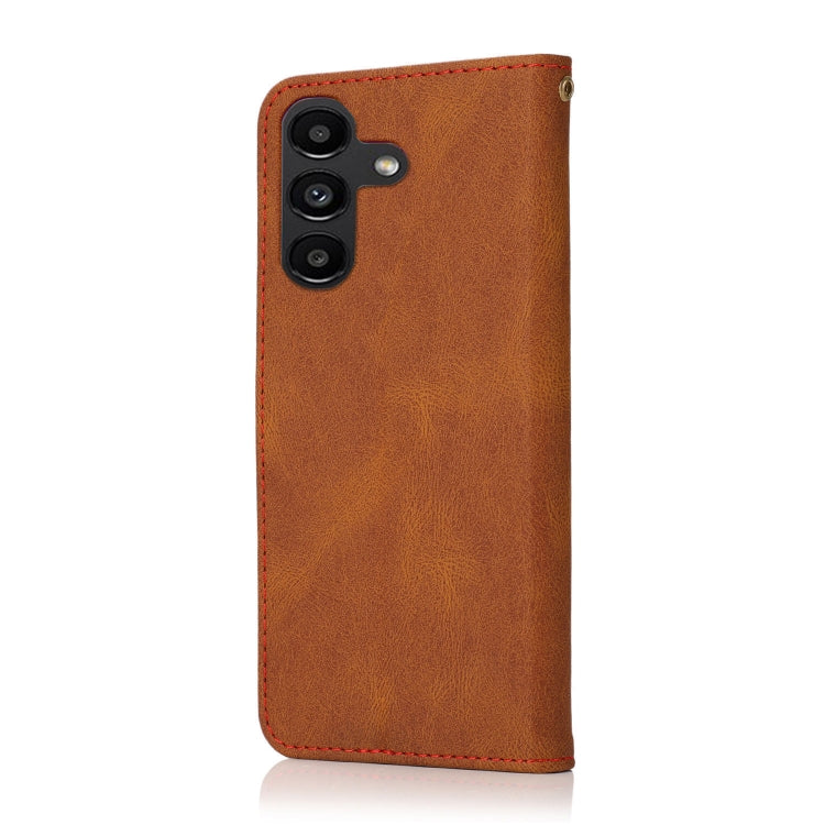 For Samsung Galaxy S24 FE 5G Dual-color Stitching Leather Phone Case