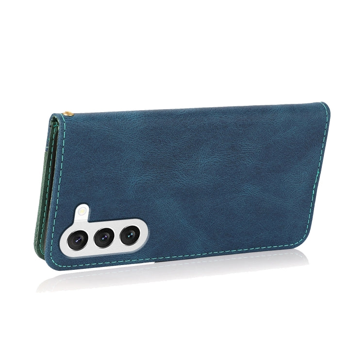 For Samsung Galaxy S25 5G Dual-color Stitching Leather Phone Case