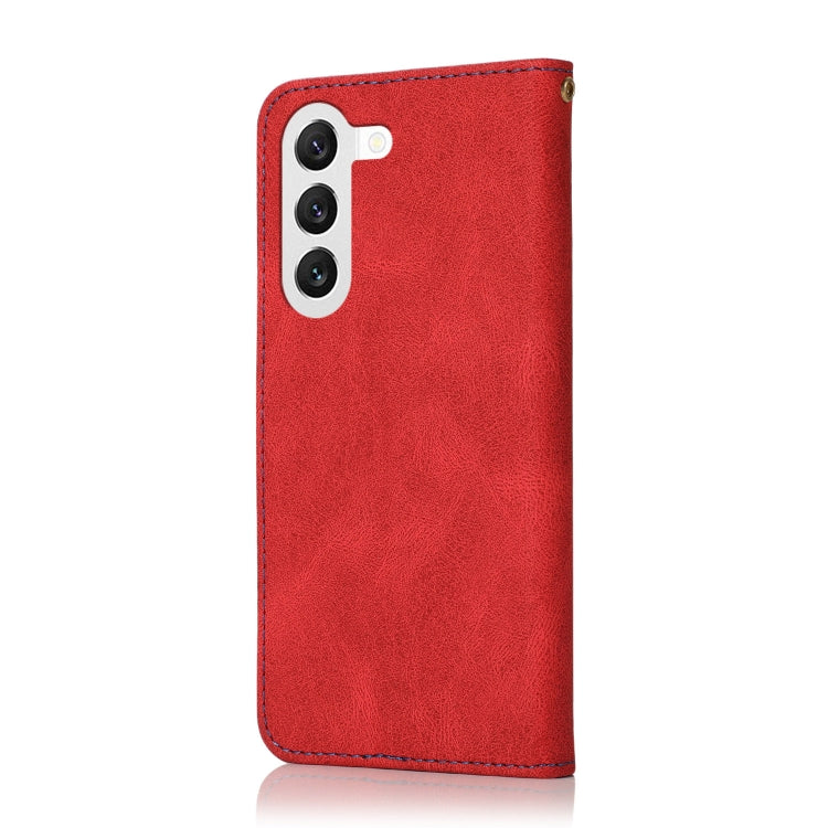 For Samsung Galaxy S25 5G Dual-color Stitching Leather Phone Case