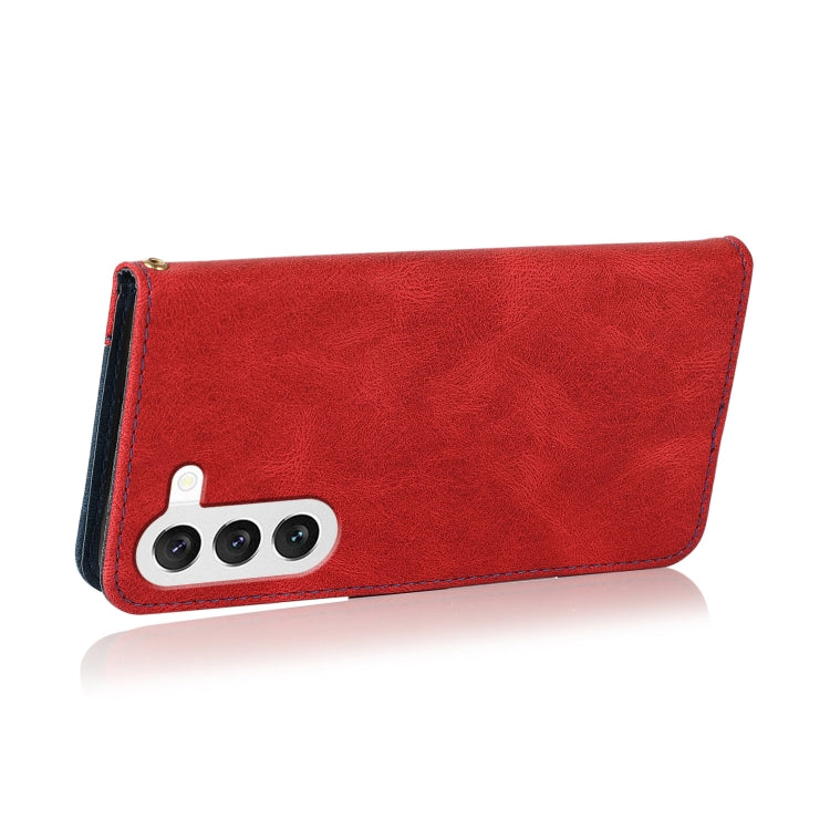 For Samsung Galaxy S25 5G Dual-color Stitching Leather Phone Case