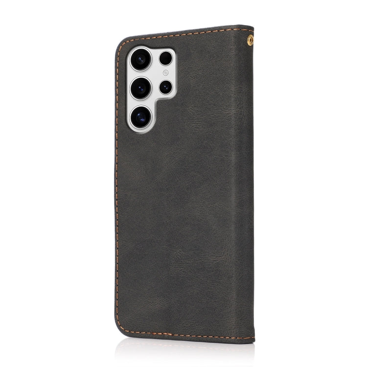 For Samsung Galaxy S25 Ultra 5G Dual-color Stitching Leather Phone Case