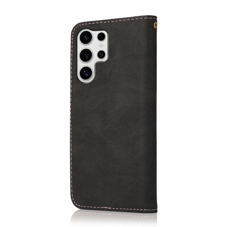 For Samsung Galaxy S25 Ultra 5G Dual-color Stitching Leather Phone Case