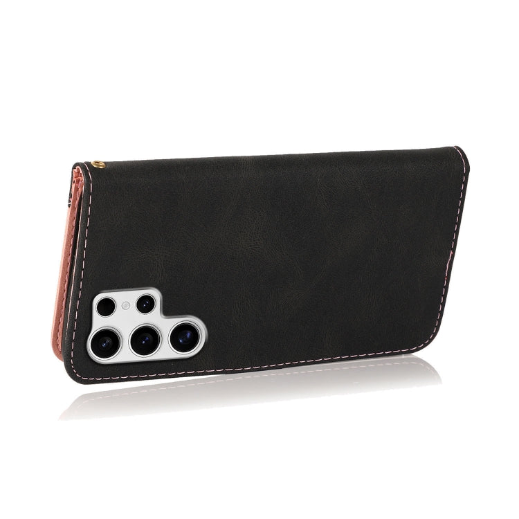 For Samsung Galaxy S25 Ultra 5G Dual-color Stitching Leather Phone Case
