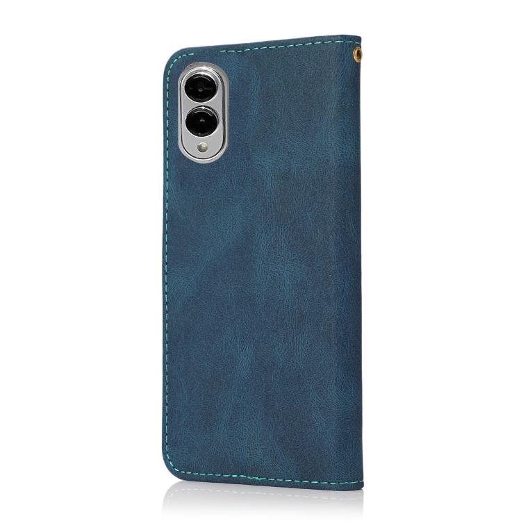 For Samsung Galaxy S25 Edge 5G Dual-color Stitching Leather Phone Case