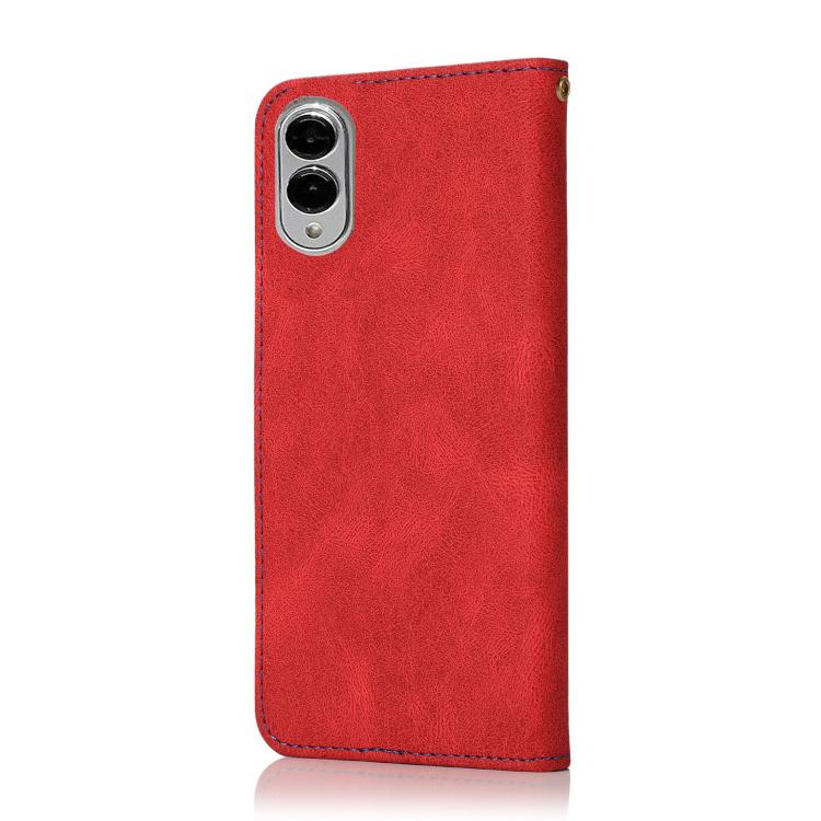 For Samsung Galaxy S25 Edge 5G Dual-color Stitching Leather Phone Case