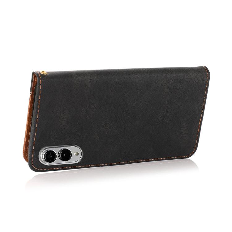 For Samsung Galaxy S25 Edge 5G Dual-color Stitching Leather Phone Case