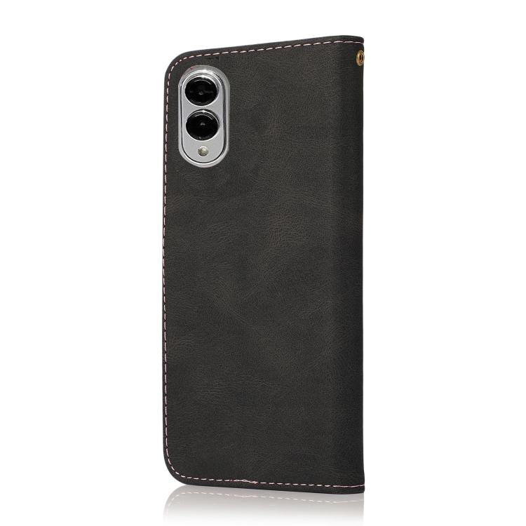 For Samsung Galaxy S25 Edge 5G Dual-color Stitching Leather Phone Case
