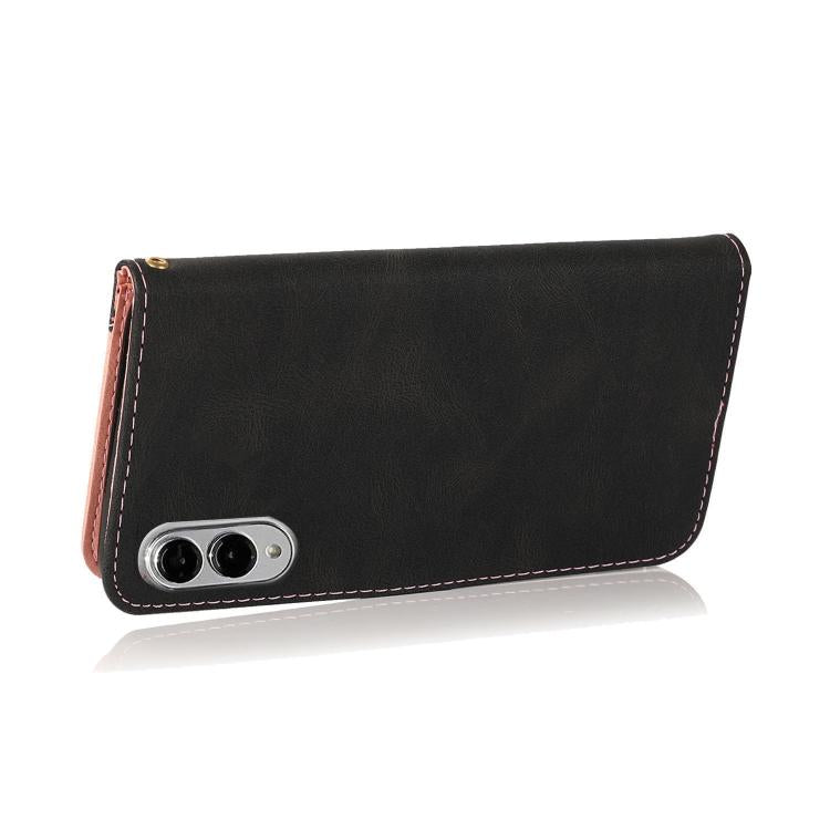 For Samsung Galaxy S25 Edge 5G Dual-color Stitching Leather Phone Case