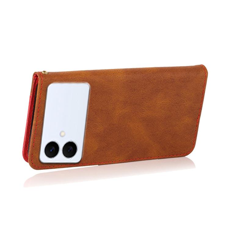 For Samsung Galaxy S26 Edge 5G Dual-color Stitching Leather Phone Case