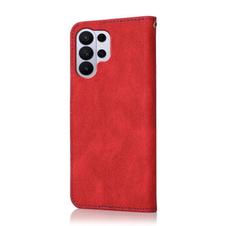 For Samsung Galaxy S26 Ultra 5G Dual-color Stitching Leather Phone Case