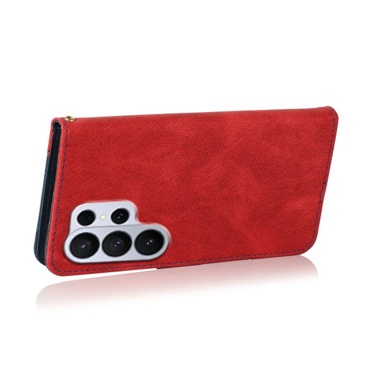 For Samsung Galaxy S26 Ultra 5G Dual-color Stitching Leather Phone Case