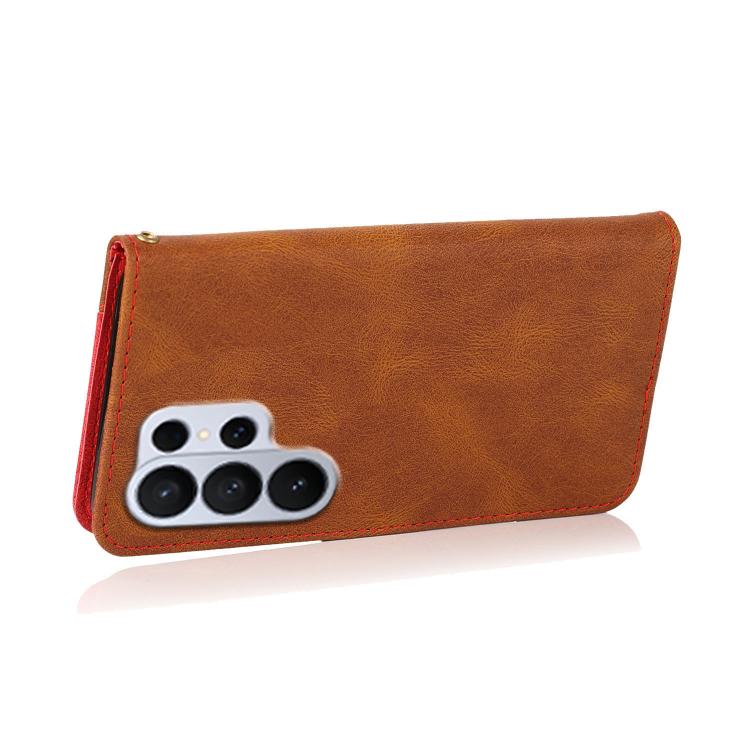 For Samsung Galaxy S26 Ultra 5G Dual-color Stitching Leather Phone Case