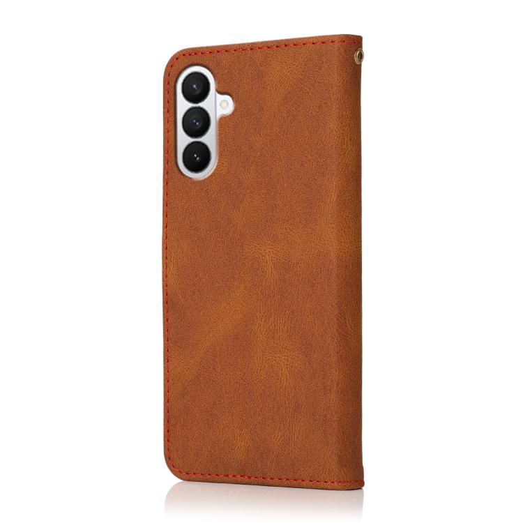 For Samsung Galaxy S26 5G Dual-color Stitching Leather Phone Case