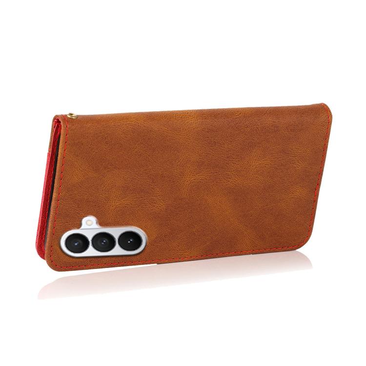 For Samsung Galaxy S26 5G Dual-color Stitching Leather Phone Case