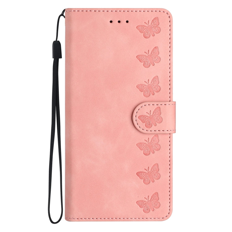 For Samsung Galaxy S24 FE 5G Seven Butterflies Embossed Leather Phone Case