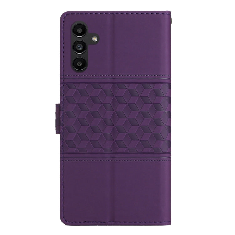 For Samsung Galaxy S25+ 5G Diamond Embossed Skin Feel Leather Phone Case