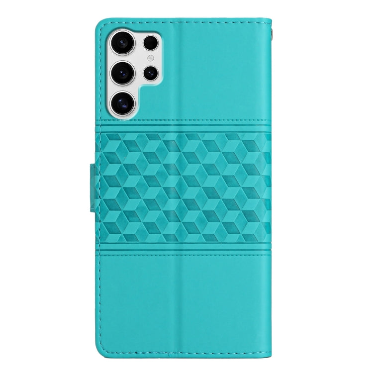 For Samsung Galaxy S25 Ultra 5G Diamond Embossed Skin Feel Leather Phone Case