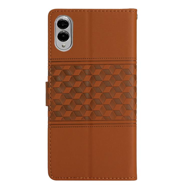 For Samsung Galaxy S25 Edge 5G Diamond Embossed Skin Feel Leather Phone Case